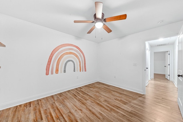 101 Henry Thompson Rd, Taft, TN 38488 - unfurnished room with light wood-style floors, baseboards, and ceiling fan
