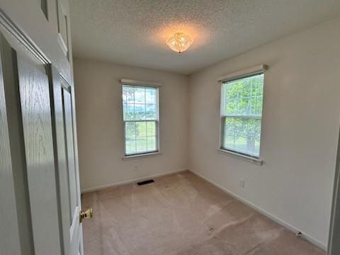 1368 Pleasant Hill Rd, Lynchburg, TN 37352 - unfurnished bedroom featuring multiple windows, a textured ceiling, carpet floors, and baseboards