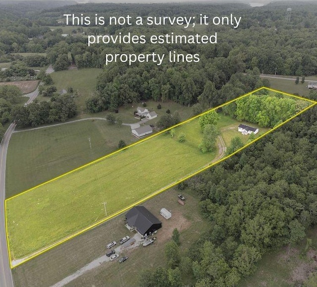 1368 Pleasant Hill Rd, Lynchburg, TN 37352 - aerial view of property and surrounding area with property parcel outlined