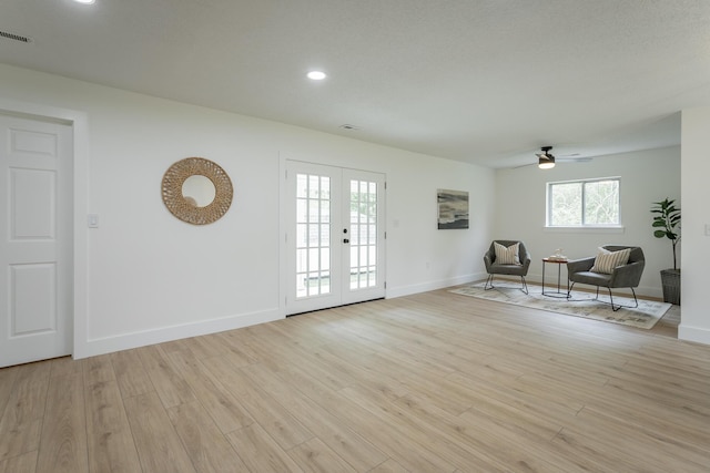 9039 Dallas Hollow Rd, Soddy Daisy, TN 37379 - living area featuring baseboards, light wood-style flooring, recessed lighting, and ceiling fan