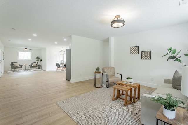 9039 Dallas Hollow Rd, Soddy Daisy, TN 37379 - living area with recessed lighting, light wood-type flooring, and baseboards