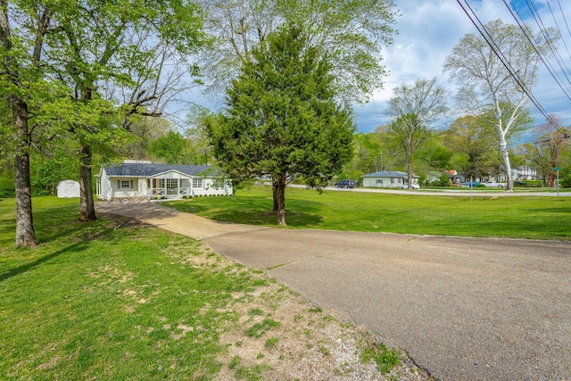 9039 Dallas Hollow Rd, Soddy Daisy, TN 37379 - view of grassy yard with concrete driveway and a porch