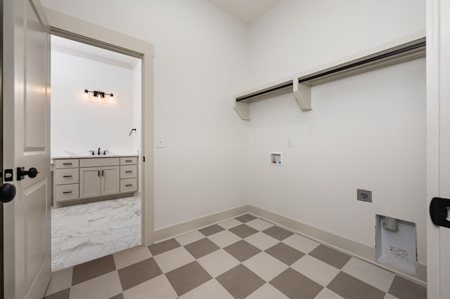508 Gresham Ln, Murfreesboro, TN 37129 - washroom with hookup for a washing machine, electric dryer hookup, and baseboards
