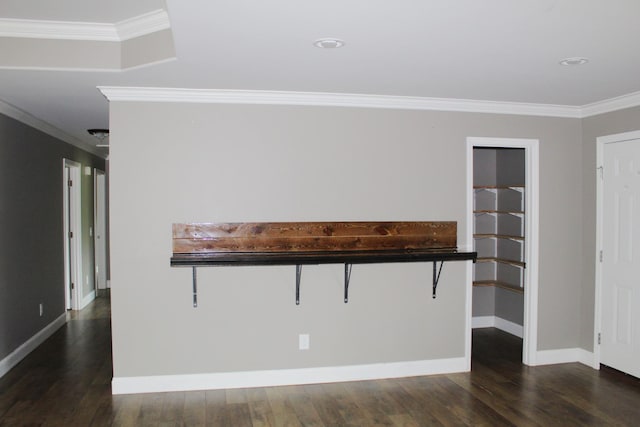 430 Gobble St, Lawrenceburg, TN 38464 - spare room with crown molding and dark wood-style flooring