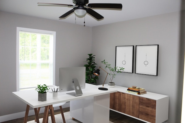 430 Gobble St, Lawrenceburg, TN 38464 - office space featuring ceiling fan and baseboards