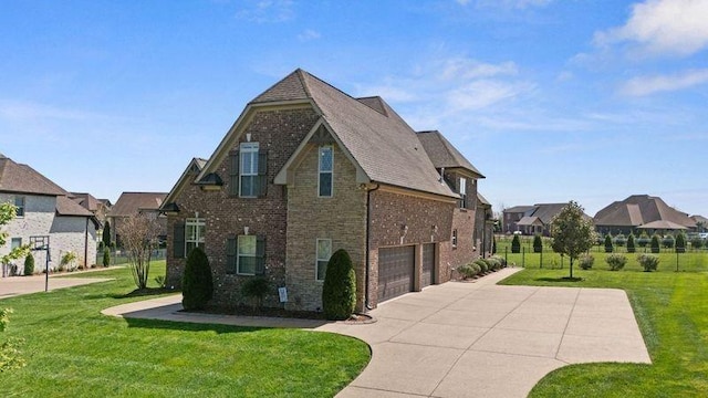 503 Carriage Ln, Lebanon, TN 37087 - view of property exterior featuring concrete driveway, a garage, brick siding, and a residential view