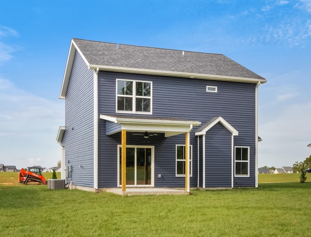 373 Galway Dr, Clarksville, TN 37042 - back of property with a yard, ceiling fan, and cooling unit