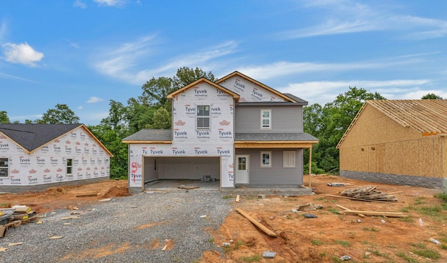 373 Galway Dr, Clarksville, TN 37042 - property under construction featuring an attached garage and gravel driveway