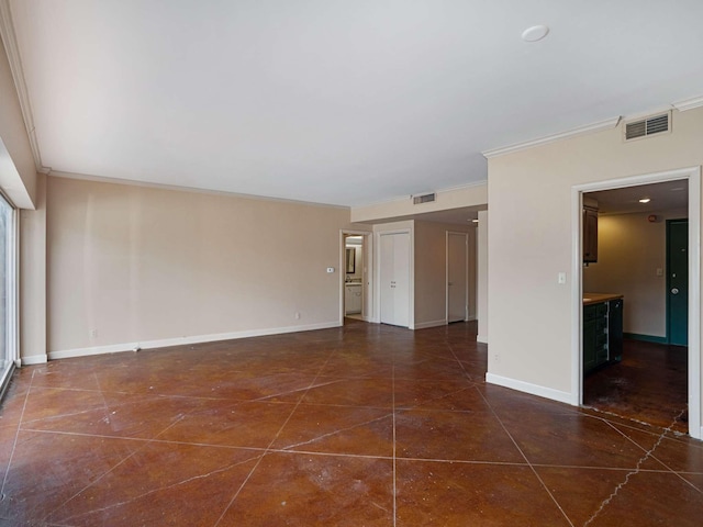 4200 W End Ave Unit 203, Nashville, TN 37205 - unfurnished living room featuring crown molding and baseboards