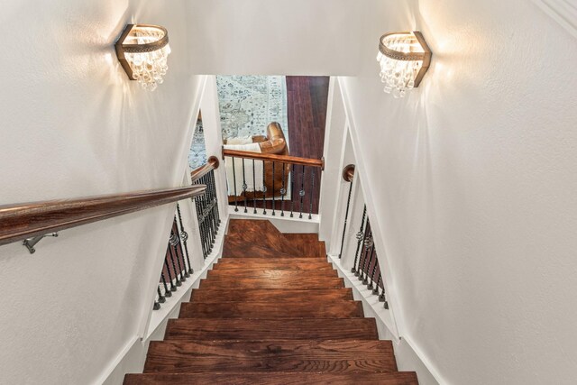 813 Swanson Blvd, Fayetteville, TN 37334 - stairs with a chandelier