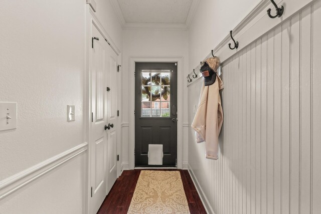 813 Swanson Blvd, Fayetteville, TN 37334 - doorway featuring dark wood-style floors and ornamental molding
