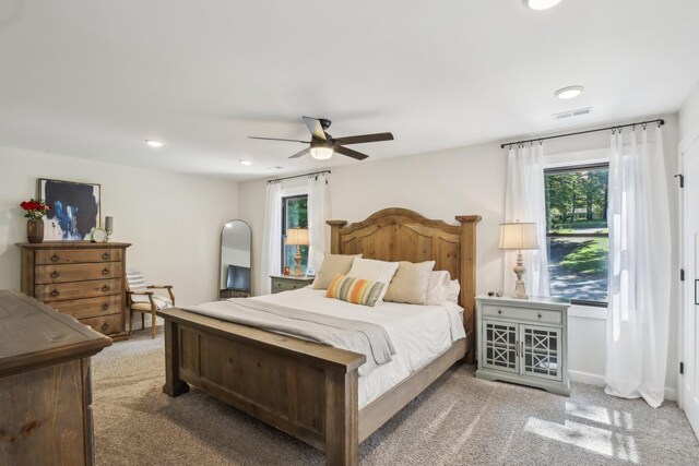 4151 Sadlersville Rd, Adams, TN 37010 - bedroom with carpet, recessed lighting, ceiling fan, and baseboards