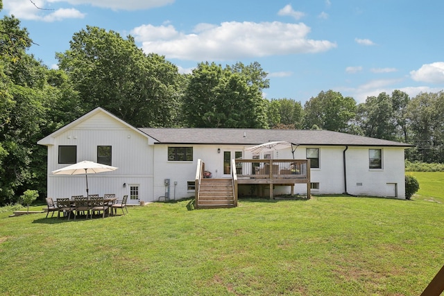 4151 Sadlersville Rd, Adams, TN 37010 - rear view of house with stairs, a deck, and a yard