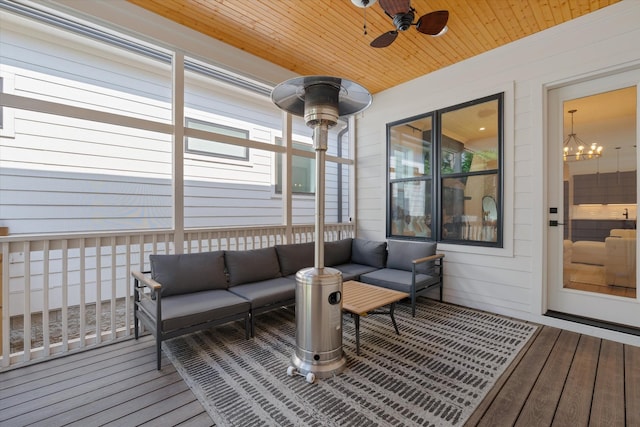 1541 Battlefield Dr Unit A, Nashville, TN 37215 - wooden deck with outdoor lounge area and ceiling fan