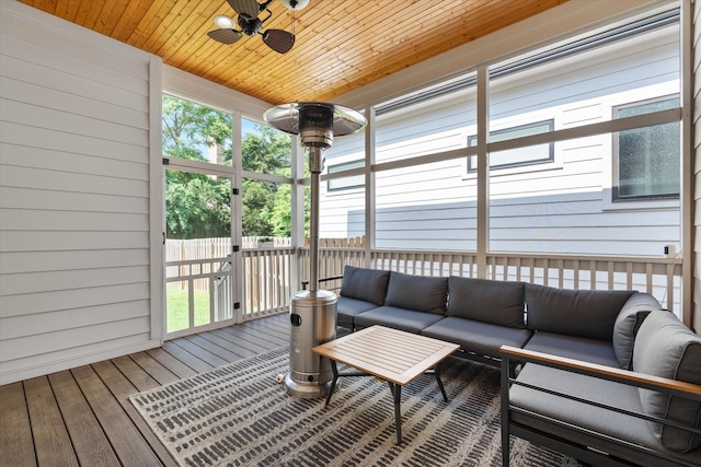 1541 Battlefield Dr Unit A, Nashville, TN 37215 - sunroom with outdoor lounge area and a ceiling fan