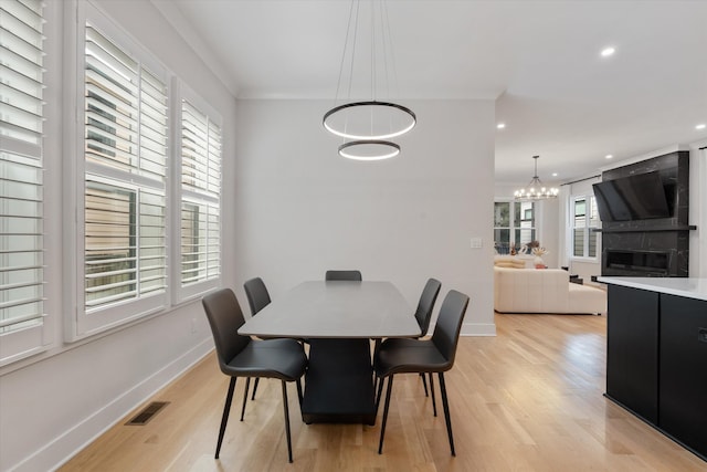 1541 Battlefield Dr Unit A, Nashville, TN 37215 - dining space with a chandelier, light wood finished floors, recessed lighting, and baseboards