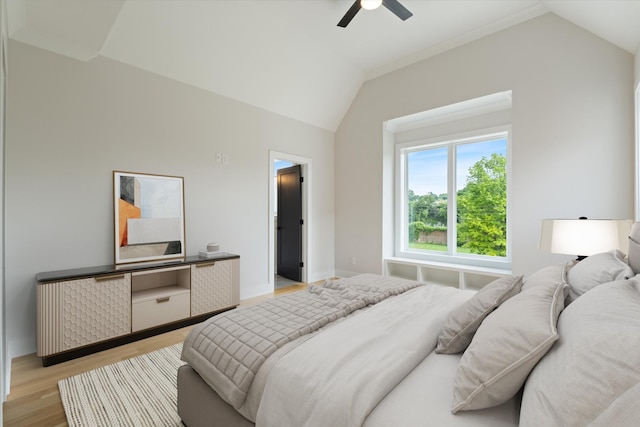 1541 Battlefield Dr Unit A, Nashville, TN 37215 - bedroom featuring vaulted ceiling, light wood finished floors, and a ceiling fan