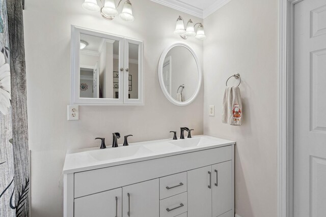 1172 Country Fields Ln, Clarksville, TN 37040 - bathroom with ornamental molding and double vanity