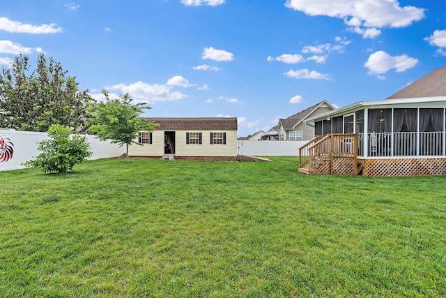 1172 Country Fields Ln, Clarksville, TN 37040 - view of yard featuring a sunroom and an outdoor structure
