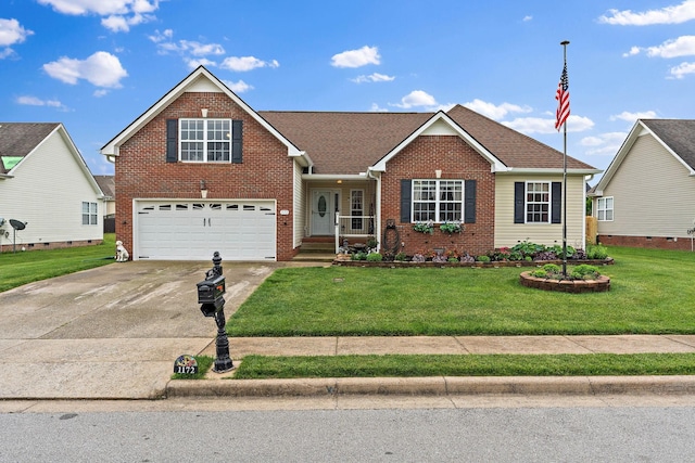 1172 Country Fields Ln, Clarksville, TN 37040 - traditional home featuring brick siding, concrete driveway, an attached garage, and a front lawn