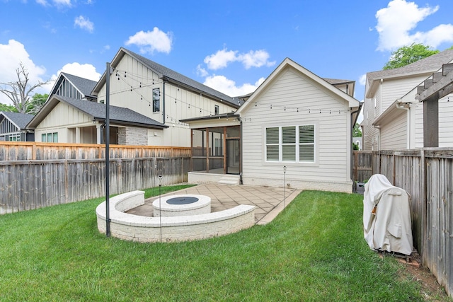 1501 Woodmont Blvd Unit B, Nashville, TN 37215 - back of property with a patio and a fire pit