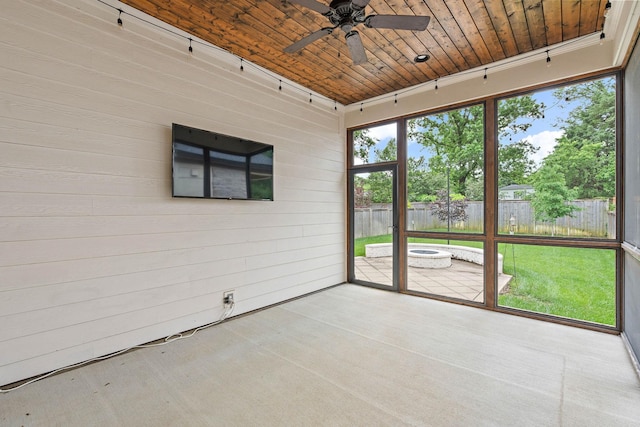 1501 Woodmont Blvd Unit B, Nashville, TN 37215 - unfurnished sunroom with a fire pit and ceiling fan