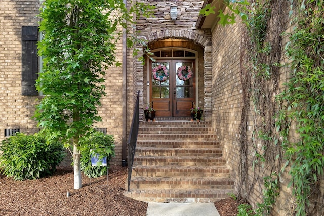 6018 Trotwood Ln, Spring Hill, TN 37174 - property entrance with french doors and brick siding