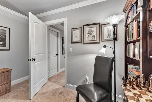 6018 Trotwood Ln, Spring Hill, TN 37174 - living area featuring carpet, baseboards, and ornamental molding
