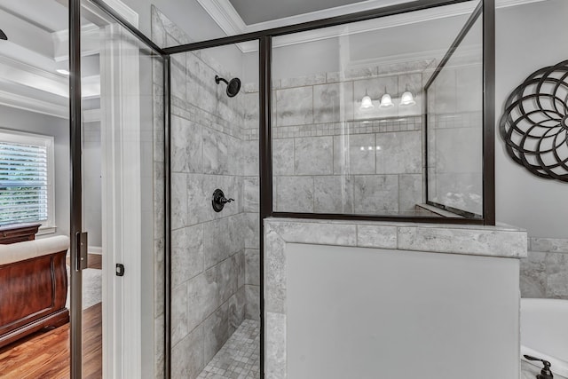 6018 Trotwood Ln, Spring Hill, TN 37174 - full bath featuring crown molding and a tile shower