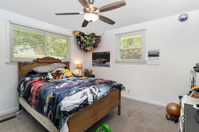 247 High Cliff Dr, Hendersonville, TN 37075 - bedroom featuring carpet flooring, baseboards, and a ceiling fan