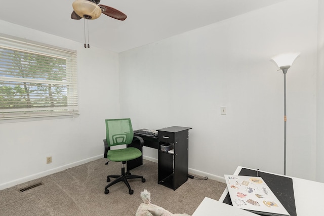 247 High Cliff Dr, Hendersonville, TN 37075 - carpeted office featuring ceiling fan and baseboards