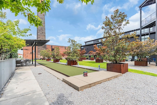 surrounding community featuring a game area