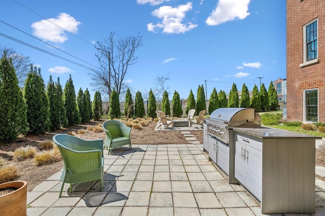 view of patio featuring area for grilling