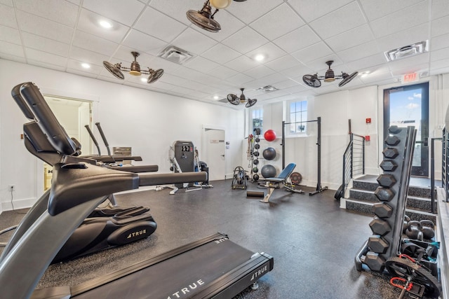 gym with baseboards