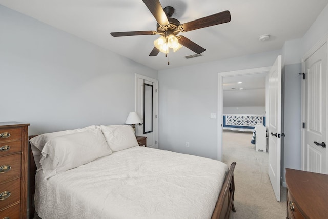 4801 Beryl Dr, Murfreesboro, TN 37128 - bedroom featuring light carpet and ceiling fan