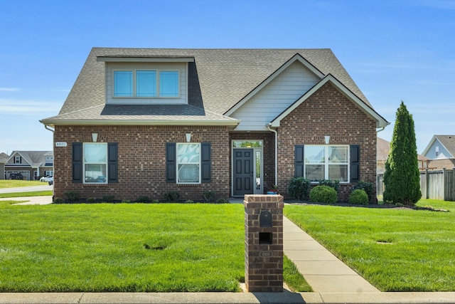 4801 Beryl Dr, Murfreesboro, TN 37128 - view of front of house with brick siding, a front yard, and a shingled roof