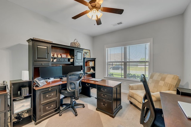 4801 Beryl Dr, Murfreesboro, TN 37128 - office with a ceiling fan, light carpet, and baseboards