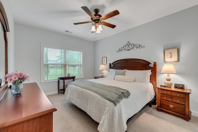 4801 Beryl Dr, Murfreesboro, TN 37128 - bedroom featuring light carpet, baseboards, and a ceiling fan
