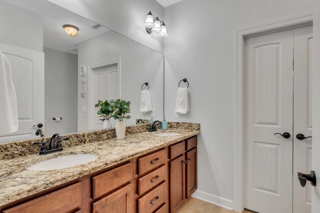 4801 Beryl Dr, Murfreesboro, TN 37128 - bathroom with double vanity and tile patterned flooring