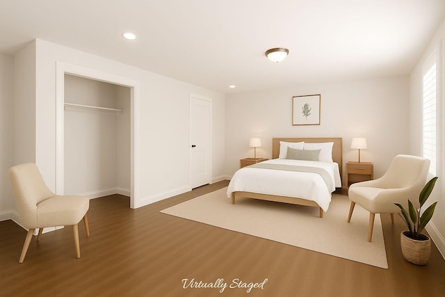4801 Beryl Dr, Murfreesboro, TN 37128 - bedroom with wood finished floors, recessed lighting, and a closet