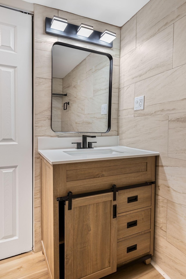 1607 Wheless St, Nashville, TN 37208 - bathroom with vanity and wood finished floors