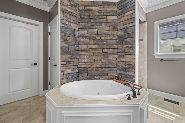 2979 Stewart Campbell Pt, Spring Hill, TN 37174 - full bath with ornamental molding, a tub with jets, and baseboards