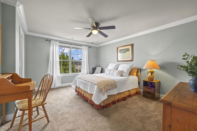 2979 Stewart Campbell Pt, Spring Hill, TN 37174 - bedroom with ornamental molding, carpet, baseboards, and ceiling fan