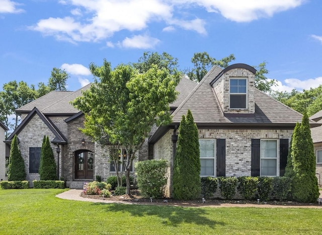 2979 Stewart Campbell Pt, Spring Hill, TN 37174 - french country style house featuring brick siding, a front lawn, and a shingled roof