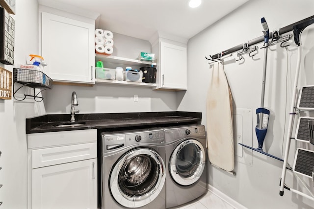8757 Horton Hwy, College Grove, TN 37046 - laundry room with separate washer and dryer, cabinet space, wet bar, recessed lighting, and baseboards