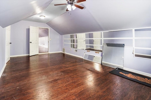 1306 Cason Trl, Murfreesboro, TN 37128 - bonus room featuring baseboards, lofted ceiling, wood finished floors, and ceiling fan