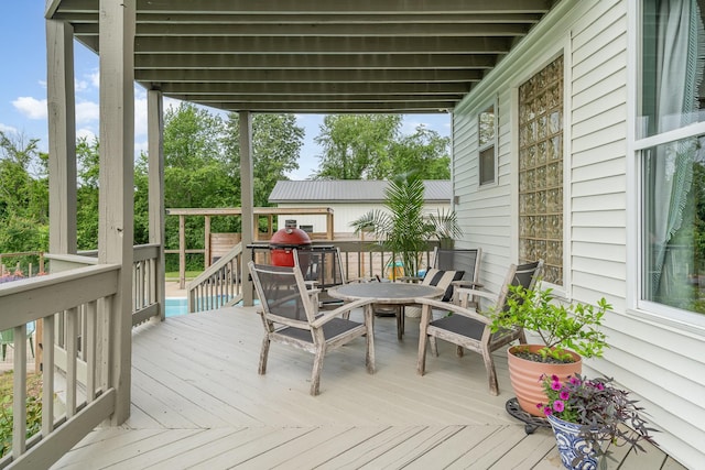 4851 Bethesda Duplex Rd, College Grove, TN 37046 - deck with outdoor dining space