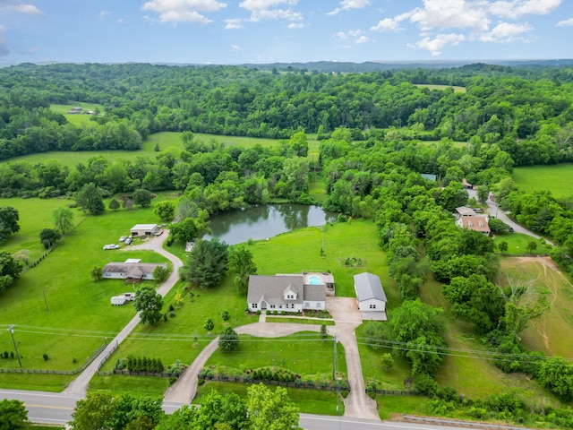 4851 Bethesda Duplex Rd, College Grove, TN 37046 - drone / aerial view of a heavily wooded area and a nearby body of water