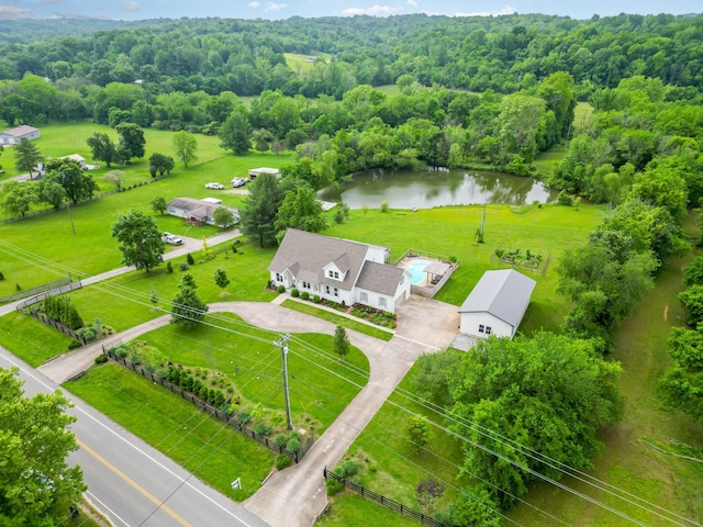 4851 Bethesda Duplex Rd, College Grove, TN 37046 - view of subject property with a large body of water and a heavily wooded area
