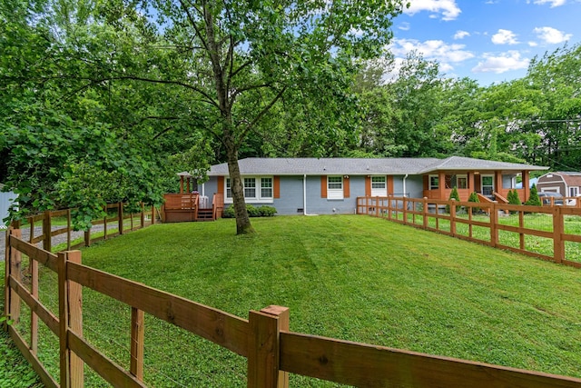 view of front of house featuring a wooden deck